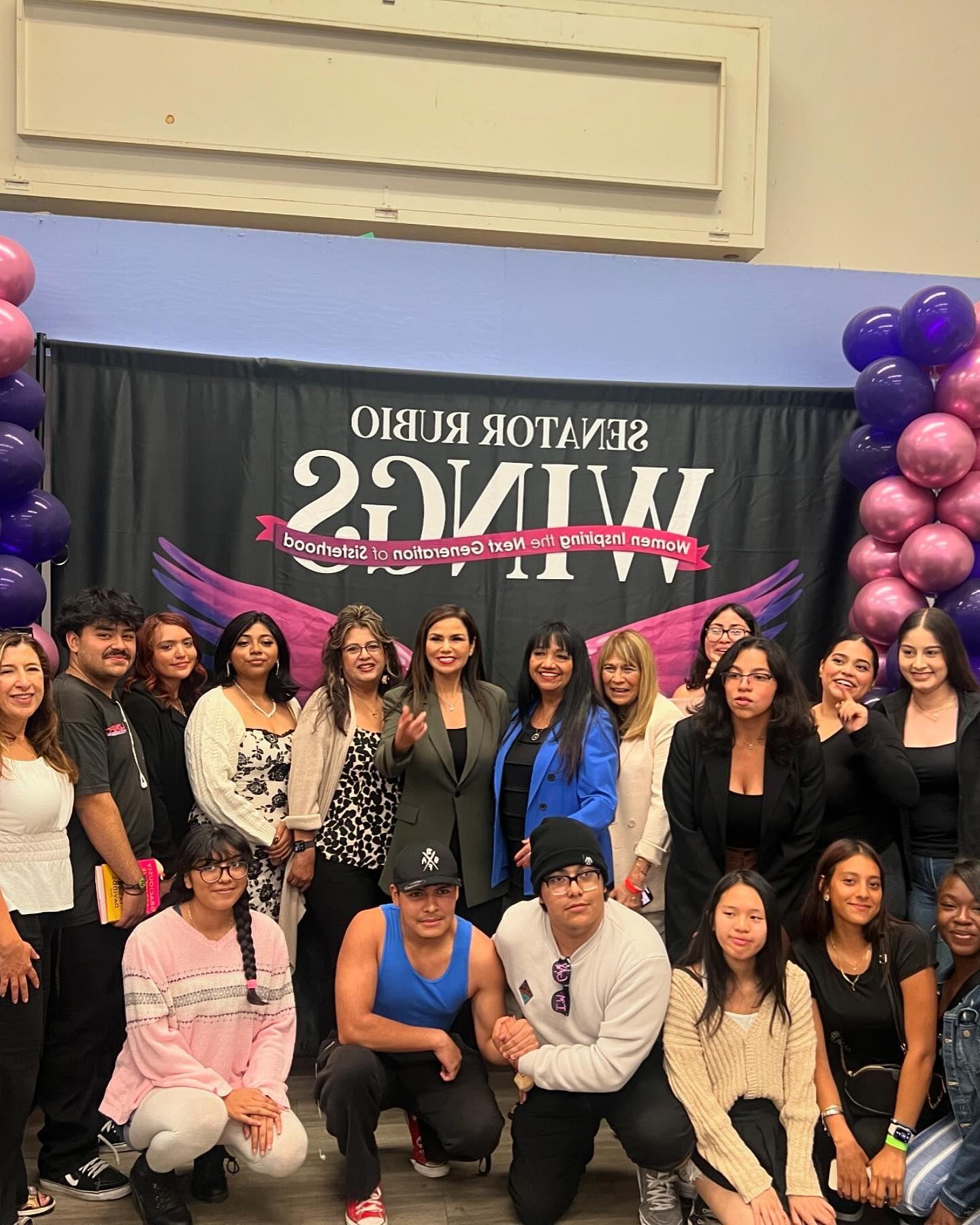 Students in group photo with Susan Rubio